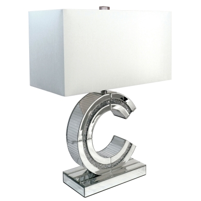 Cora Silver/White Table Lamp Model L74005 by Furniture of America