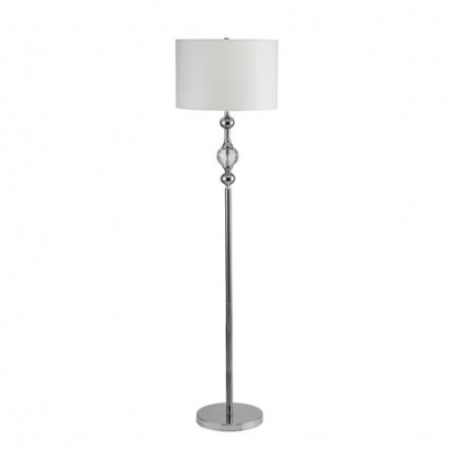 Furniture Of America Emi Contemporary Glass, Metal White/Silver Floor Lamp | L76187F