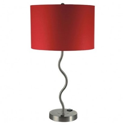 Furniture of America Sprig Contemporary Metal Red Table Lamp (2-Box) Model L76224T-RD-2PK
