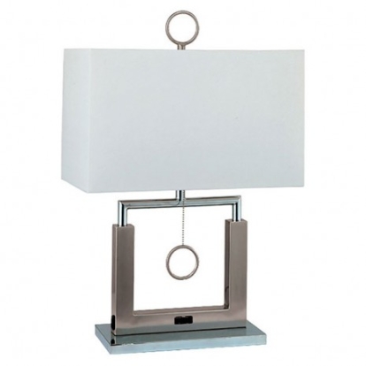 Furniture of America Jessica Contemporary Metal Chrome Table Lamp Model L76297