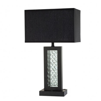 Furniture of America Abbi Contemporary Fabric Glass Metal Black Table Lamp Model L76389BK