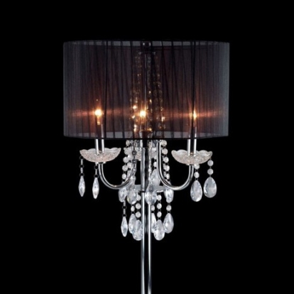 Furniture Of America Jada Glam Metal Chrome/Black Table Lamp | L76733BK-T