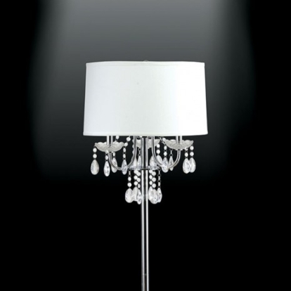 Furniture Of America Jada Glam Metal Chrome/White Floor Lamp | L76733WH-F