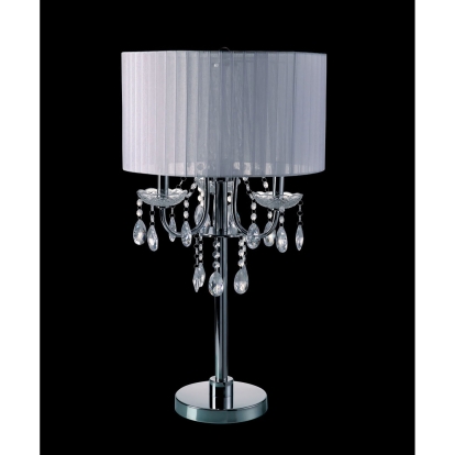 Jada Chrome/White Table Lamp Model L76733WH-T by Furniture of America
