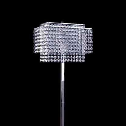 Furniture of America Kit Glam Crystal Metal Chrome Floor Lamp Model L76832