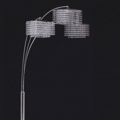 Furniture of America Tina Glam Crystal Metal Chrome Arch Lamp Model L76932