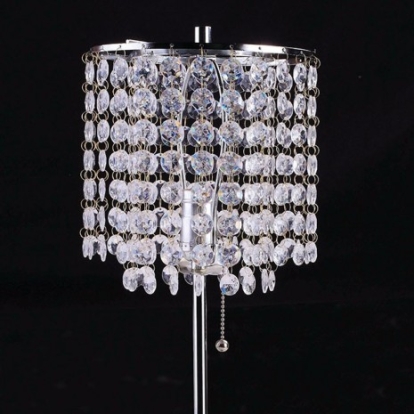 Furniture of America Perla Glam Crystal Metal Chrome Table Lamp Model L78135C