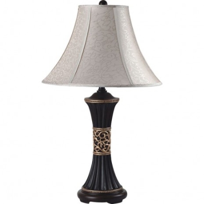 Furniture of America Naya Traditional Metal Polyresin Espresso-Off-White Table Lamp (2-Box) Model L78173-2PK