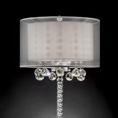 Furniture of America Lila Glam Crystal Metal Silver Table Lamp Model L9149T