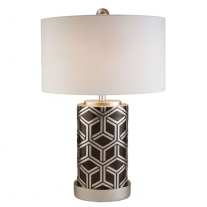 Furniture of America Nena Traditional Polyresin Silver Table Lamp Model L9276