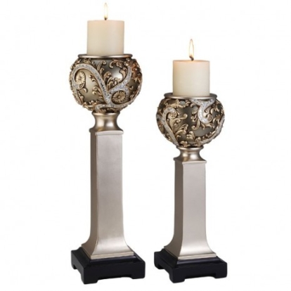 Furniture of America Estelle Traditional Polyresin Champagne Candle Holder Set (4-Box) Model L94232C-4PK