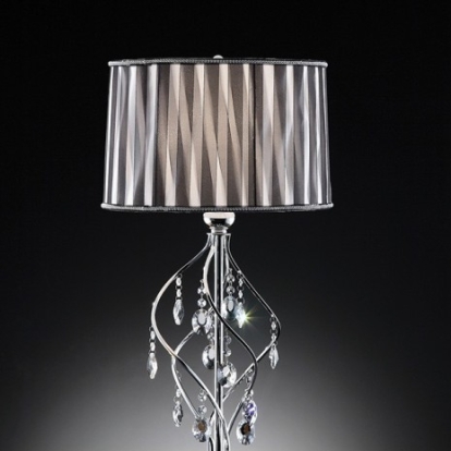 Furniture of America Arya Glam Crystal Metal Black-Chrome Table Lamp Model L95123T