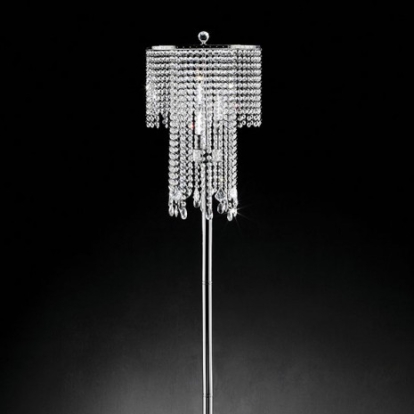 Furniture of America Alrai Glam Crystal Metal Clear Floor Lamp Model L9721F