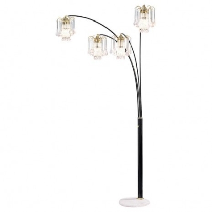 Furniture of America Elouise Traditional Marble Metal Black-Gold Arch Lamp Model L99657K