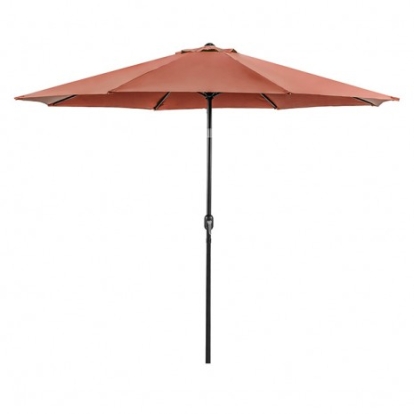 Furniture of America Mora Contemporary Fabric Steel Burgundy 11' Outdoor Umbrella + 21" Round Base Model LA-A011RD+BASE
