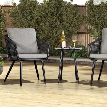 Furniture of America Shani Contemporary Fabric Metal Light Gray-Black 4 Pc. Conversation Set Model LA-A016LG-3PK-Chair