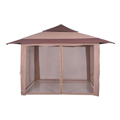Furniture of America Genoa Contemporary Fabric Metal Brown Pop Up Gazebo Model LA-A022BR