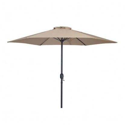 Furniture of America Lali Contemporary Fabric Metal Beige 9 Ft Outdoor Umbrella + 21" Round Base Model LA-A027BG+BASE