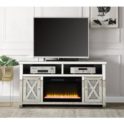ACME Noralie Tv Stand With Fireplace Model LV00318