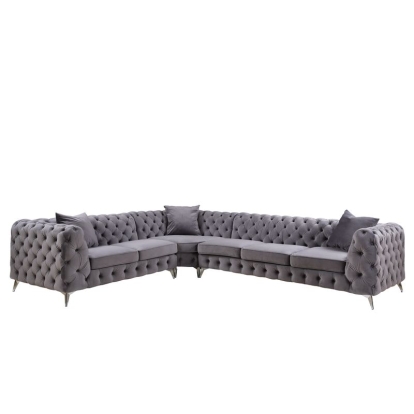 ACME Wugtyx Sectional Sofa With 3 Pillows Model LV00335