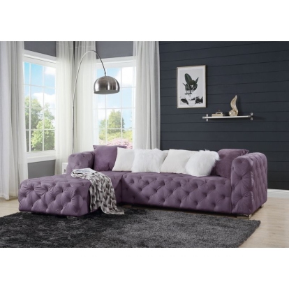ACME Qokmis Sectional Sofa With 6 Pillows Model LV00389