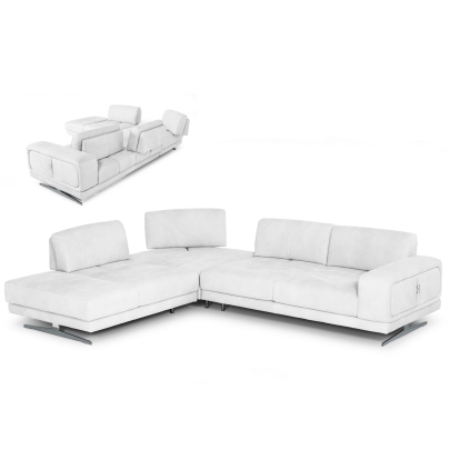 VIG Furniture White Sectional Sofa SKU VGCCMOOD-SPAZIO-100-WHT-LAF-SECT - Product ID 79192
