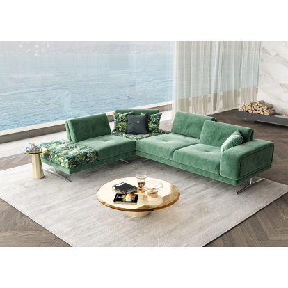 VIG Furniture Green Sectional Sofa SKU VGCCMOOD-SPAZIO-GRN-100-LAF-SECT - Product ID 79194