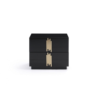 Modrest Token Modern Black & Gold Nightstand Nightstand Black furniture-00174247 Vig Furniture VGVCN815