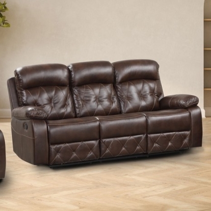 Furniture of America Osias Transitional Leatherette Solid with Wood Brown Manual Sofa Model NX6004BR-SF