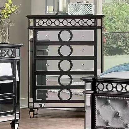 Furniture Of America Dalia Rustic Paper Veneer, Others Black Chest | NX7134BK-C