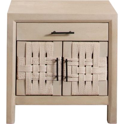 Diamond Sofa PALMETNA Palm 2 Door 1 Drawer End Table Natural Finish Wood Woven Rope