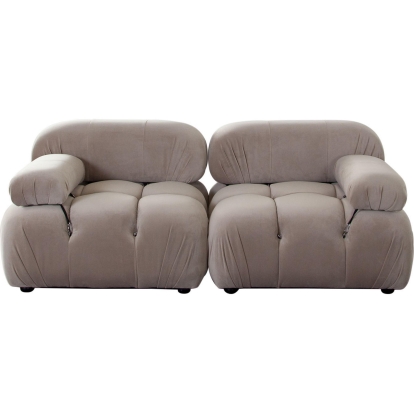 Diamond Sofa PALOMA1LC1RCTN Paloma 2 Piece Modular Sofa Tufted Mink Tan Velvet