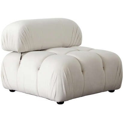 Diamond Sofa PALOMAACCM Paloma Armless Chair Tufted Light Cream Velvet