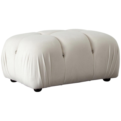 Diamond Sofa PALOMAOTCM Paloma Rectangle Ottoman Tufted Light Cream Velvet