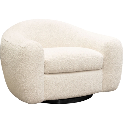 Diamond Sofa PASCALCHBO Pascal Swivel Accent Chair Bone Textured Fabric Contoured Arms Back