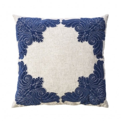 Furniture of America Beth Contemporary Polyester Beige-Indigo Throw Pillow Model PL8009-2PK