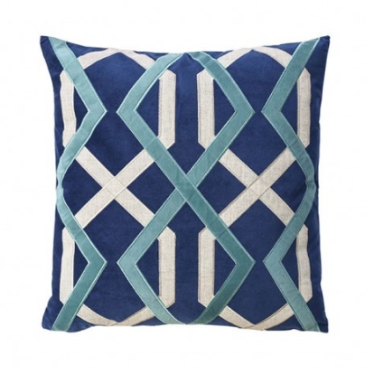 Furniture of America Bea Contemporary Polyester Velvet Indigo Throw Pillow Model PL8025-2PK