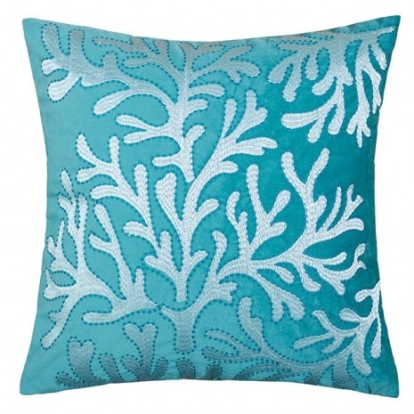 Furniture of America June Novelty Polyester Velvet Teal Accent Pillow Model PL8075-2PK
