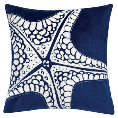 Furniture of America Jude Novelty Polyester Velvet White-Blue Accent Pillow Model PL8083-2PK
