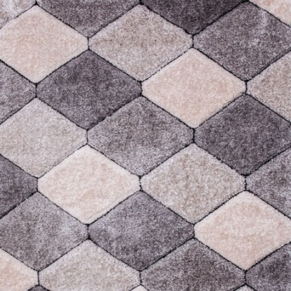 Furniture of America Hepsiba Contemporary Polyester Diamond Taupe Area Rug Model RG4151