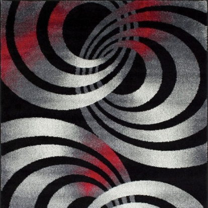 Furniture Of America Serang Contemporary Polyester Gray/Red Area Rug | RG5205