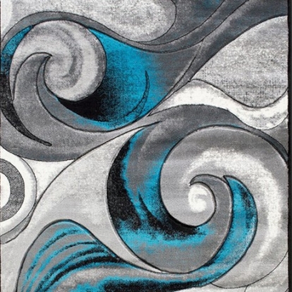 Furniture Of America Niksar Contemporary Polyester Turquoise Area Rug | RG5223