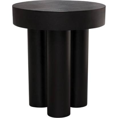Diamond Sofa RUNEETBL Rune 16" Round End Table Black Acacia Wood Iron
