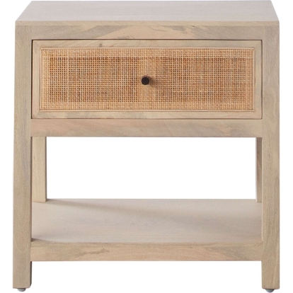 Diamond Sofa SADLERETNA Sadler 1 Drawer Accent End Table Natural Mango Wood Cane