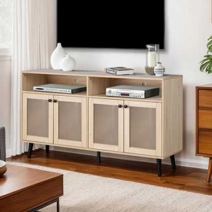 Furniture Of America Idanha Mid-Century Modern Engineered Wood, Metal Natural Tv Stand | SL-AC4001-TV