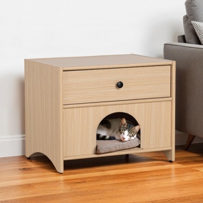 Furniture Of America Chiloquin Mid-Century Modern Engineered Wood, Paper Natural Side Table | SL-AC4003