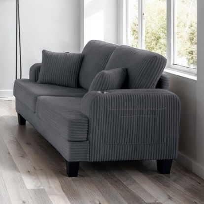Furniture Of America Moretaine Contemporary Engineered Wood, Fabric, Foam, Others Dark Gray Loveseat | SL6932DG-LV-PK
