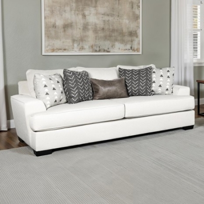 Furniture Of America Hyde Park Transitional Fabric, Foam, Leatherette, Solid Wood, Others Gray Oversized Sofa W/ Pillows | SM1254-SF
