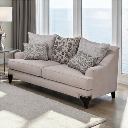 Furniture Of America Lowell Transitional Fabric, Foam, Solid Wood Taupe Loveseat | SM2201TP-LV