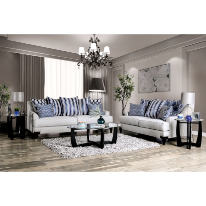Sisseton Light Gray Sofa with Loveseat Model SM2207-2PC by Furniture of America